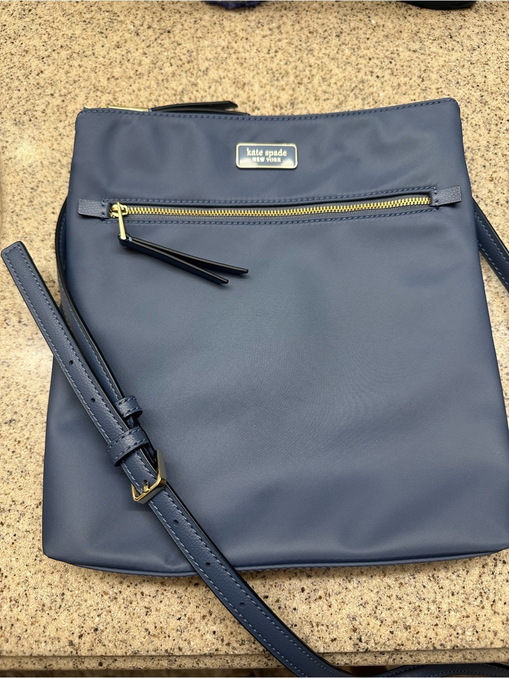 kate spade consell blue crossbody with gold hardware pristine never used